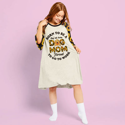Sunflower Dog Mom - Personalized Custom 3/4 Sleeve Dress
