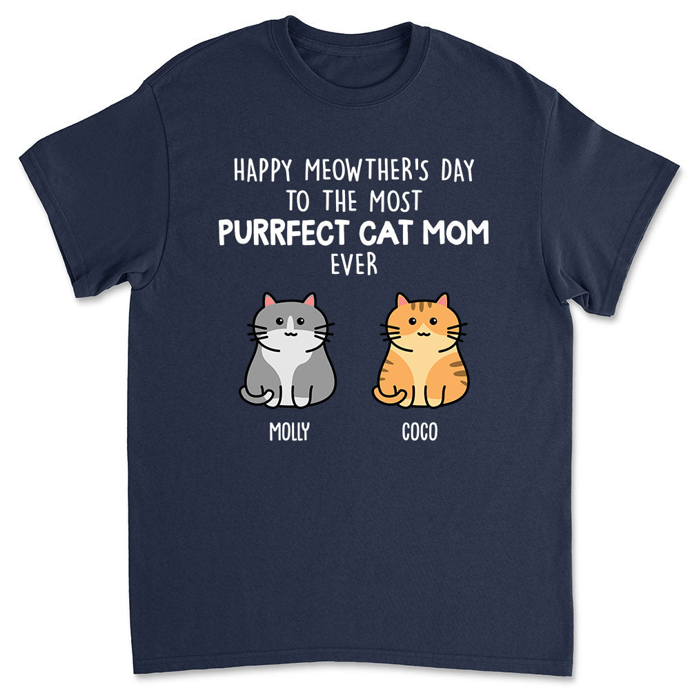 Discover Purrfect Cat Mom 2 - Personalized Custom Unisex T-shirt 