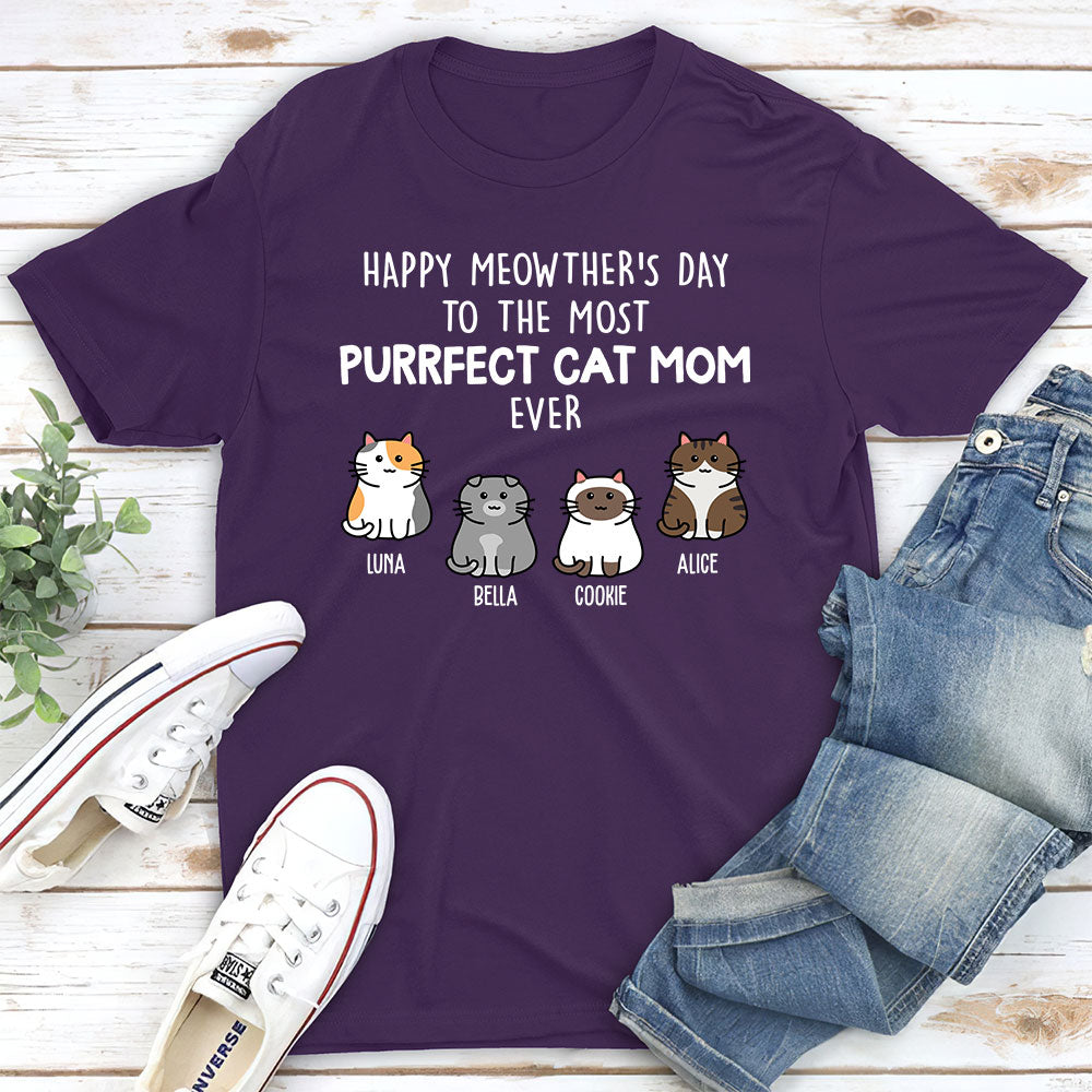 Purrfect Cat Mom 2 - Personalized Custom Unisex T-shirt 