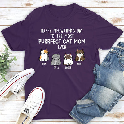 Purrfect Cat Mom 2 - Personalized Custom Unisex T-shirt