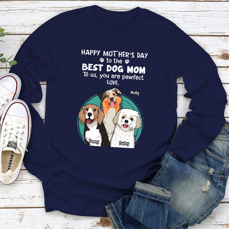 Pawfect Dog Mom - Personalized Custom Long Sleeve T-shirt