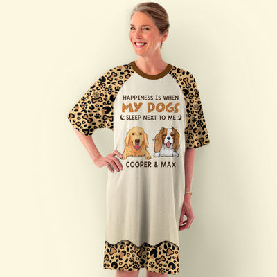 Leopard Dog Mom 2 - Personalized Custom 3/4 Sleeve Dress