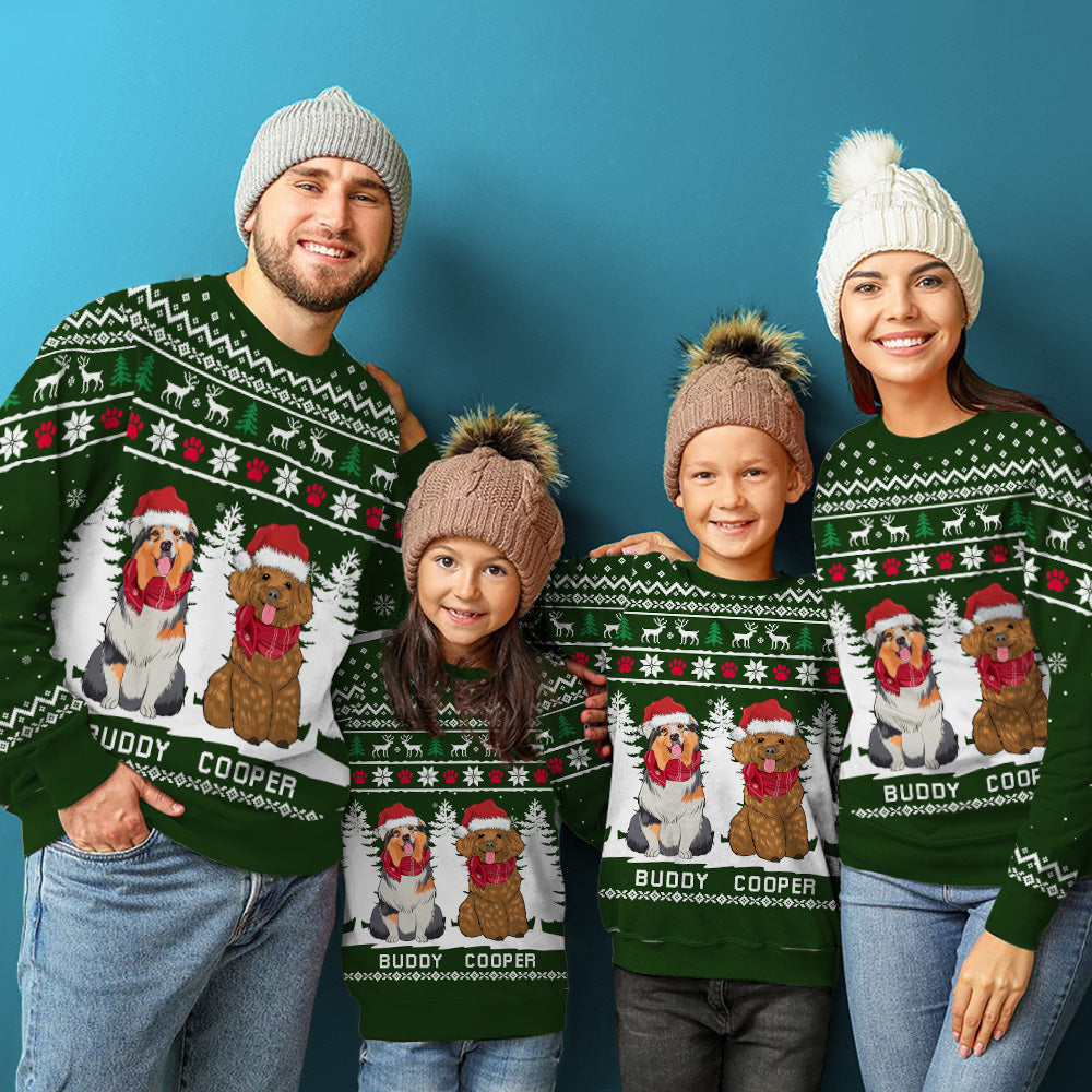 Winter Dog Personalized Custom All Over Print Sweatshirt PAWSIONATE