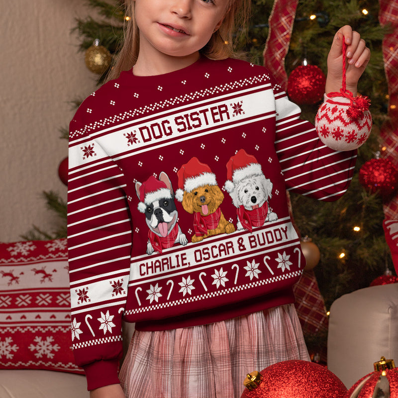 Best Dog Siblings - Personalized Custom Kids All-Over-Print Sweatshirt