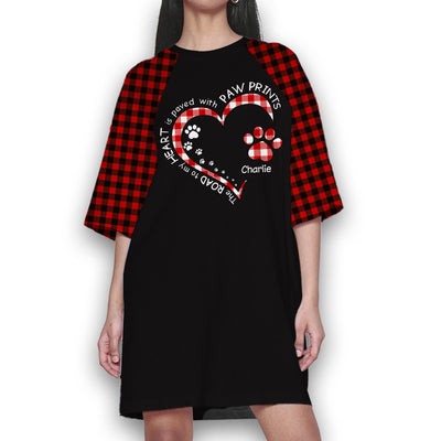 My Heart With Paw Prints - Personalized Custom Dress