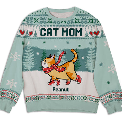 Cat Dad Mom Mint - Personalized Custom All-Over-Print Sweatshirt