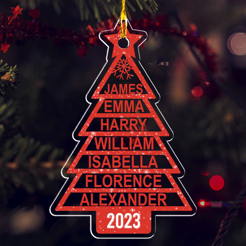 Family Christmas Tree - Personalized Custom Acrylic Ornament