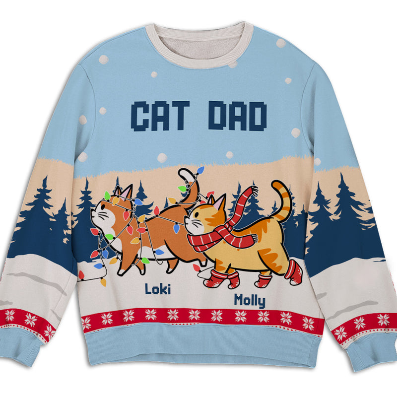 Cat Meowy Christmas - Personalized Custom All-Over-Print Sweatshirt