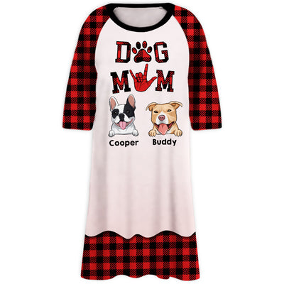 Dog Mom Pattern - Personalized Custom 3/4 Sleeve Dress