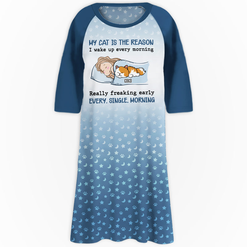 My Cat Is The Reason - Personalized Custom 3/4 Sleeve Dress