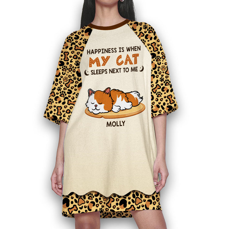 Leopard Cat Mom - Personalized Custom 3/4 Sleeve Dress