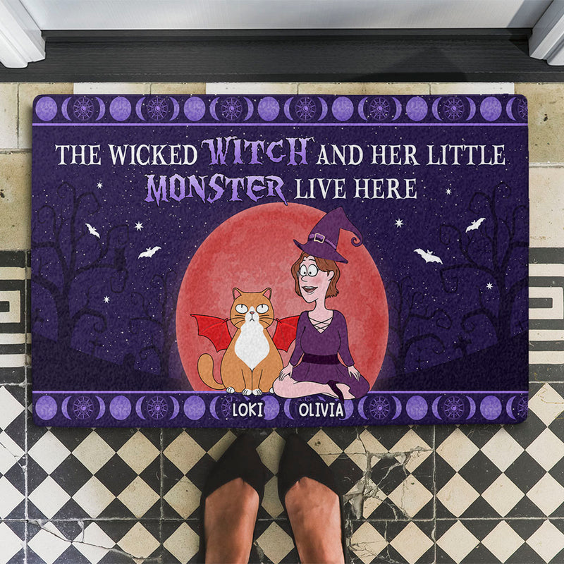 Monster Live Here - Personalized Custom Doormat