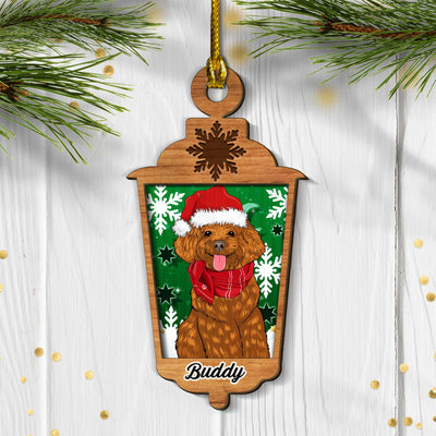 Happy Dog - Personalized Custom 2-layered Wood Ornament