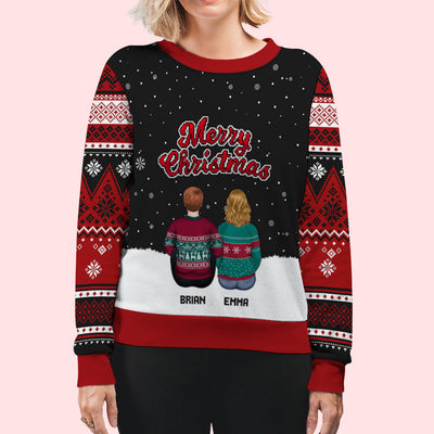 Family Merry Christmas - Personalized Custom All-Over-Print Sweatshirt