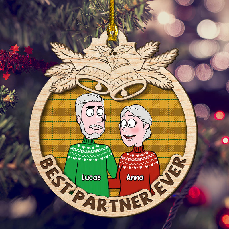 Best Partner Ever - Personalized Custom 2-layered Wood Ornament