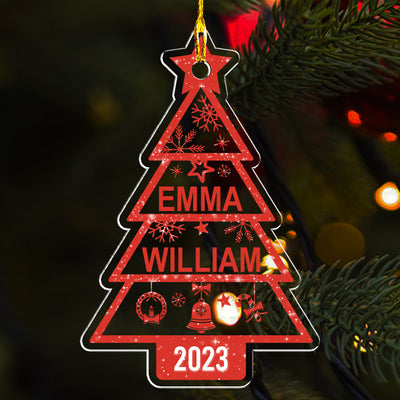 Family Christmas Tree - Personalized Custom Acrylic Ornament