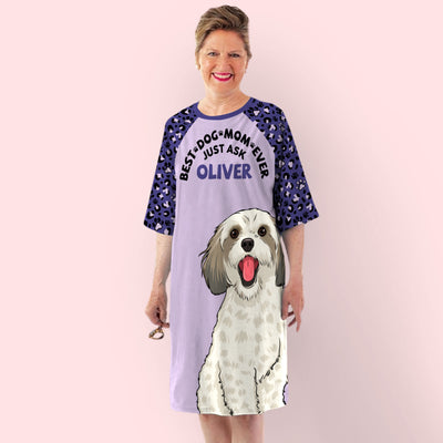 Best Dog Mom Ever - Personalized Custom 3/4 Sleeve Dress