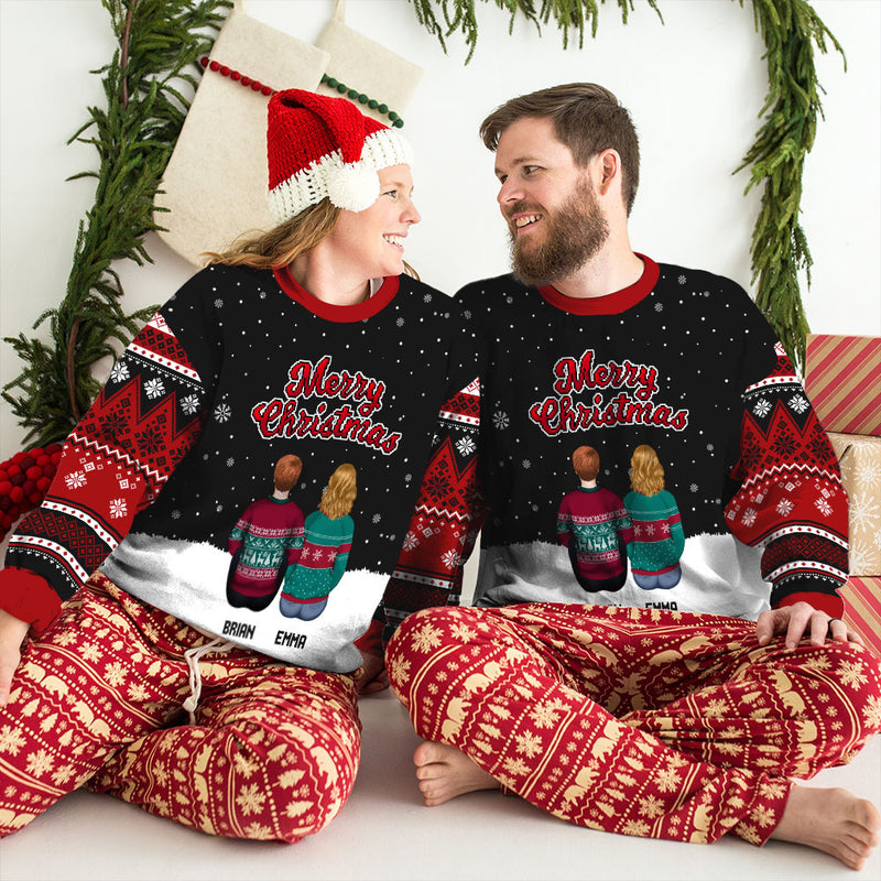 Family Merry Christmas - Personalized Custom All-Over-Print Sweatshirt