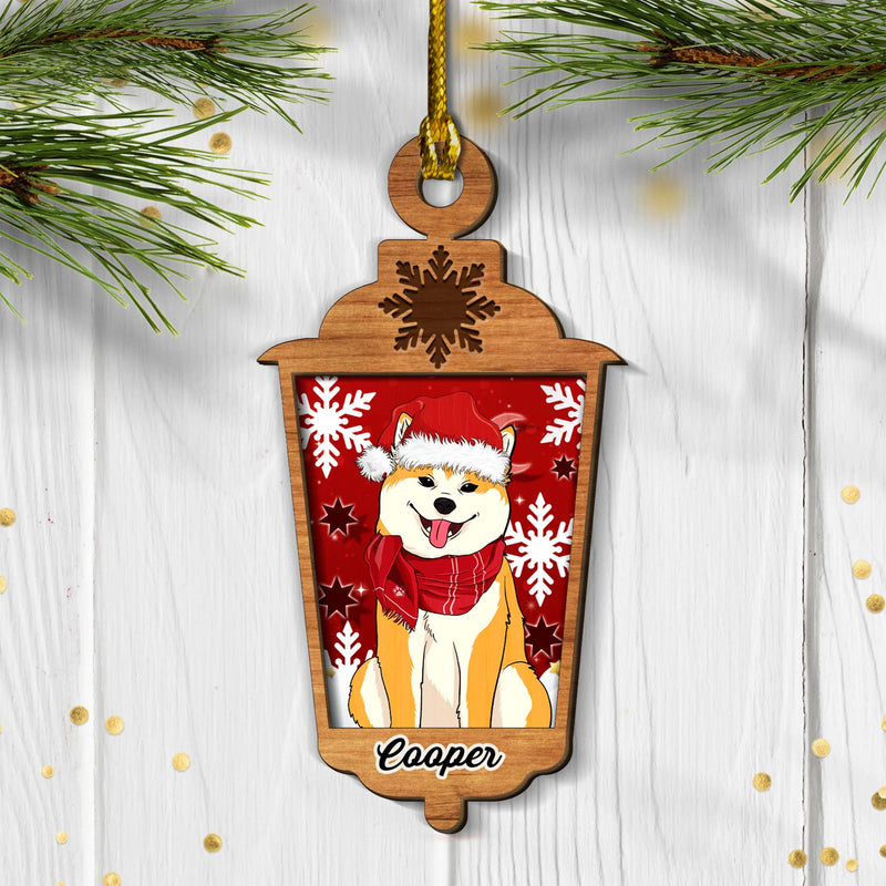 Happy Dog - Personalized Custom 2-layered Wood Ornament