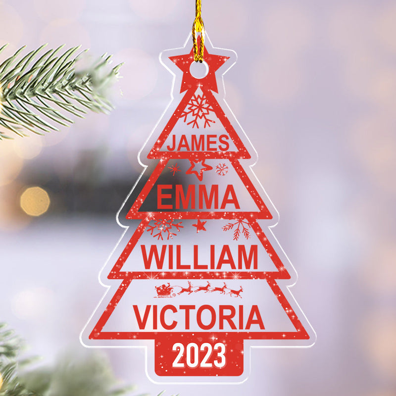 Family Christmas Tree - Personalized Custom Acrylic Ornament