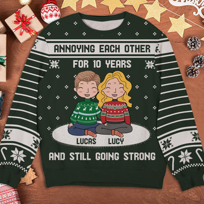 Annoying Each Other Couple - Personalized Custom All-Over-Print Sweatshirt