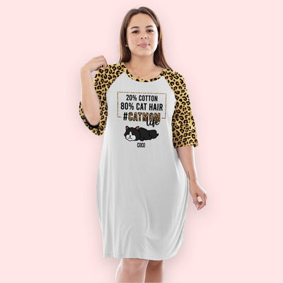 Cat Mom Life - Personalized Custom 3/4 Sleeve Dress