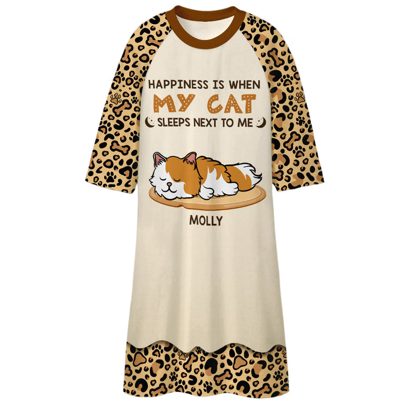 Leopard Cat Mom - Personalized Custom 3/4 Sleeve Dress