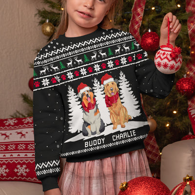 Winter Dog - Personalized Custom Kids All-Over-Print Sweatshirt