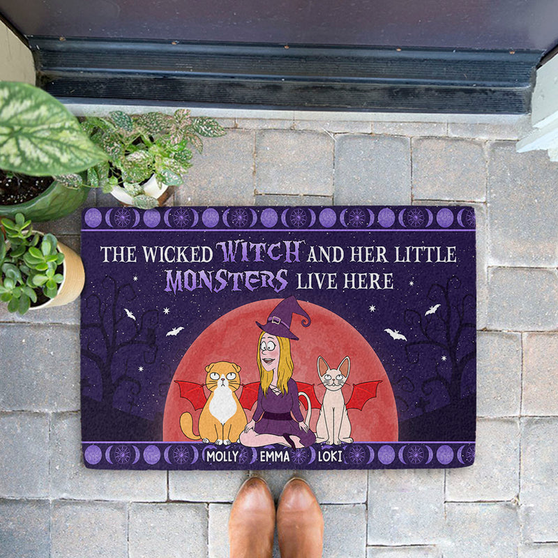 Monster Live Here - Personalized Custom Doormat