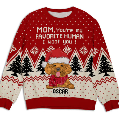 Dog Favorite Human - Personalized Custom All-Over-Print Sweatshirt