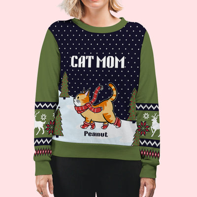 Cat Winter Night - Personalized Custom All-Over-Print Sweatshirt