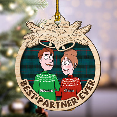 Best Partner Ever - Personalized Custom 2-layered Wood Ornament