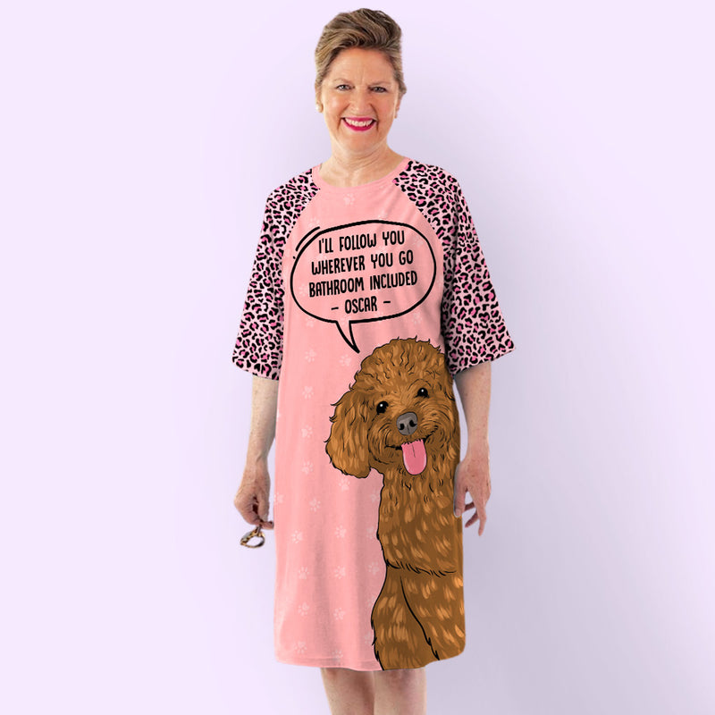 Follow You Leopard - Personalized Custom 3/4 Sleeve Dress