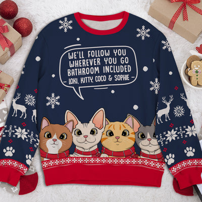 Cat Follow You - Personalized Custom All-Over-Print Sweatshirt