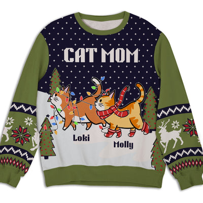 Cat Winter Night - Personalized Custom All-Over-Print Sweatshirt