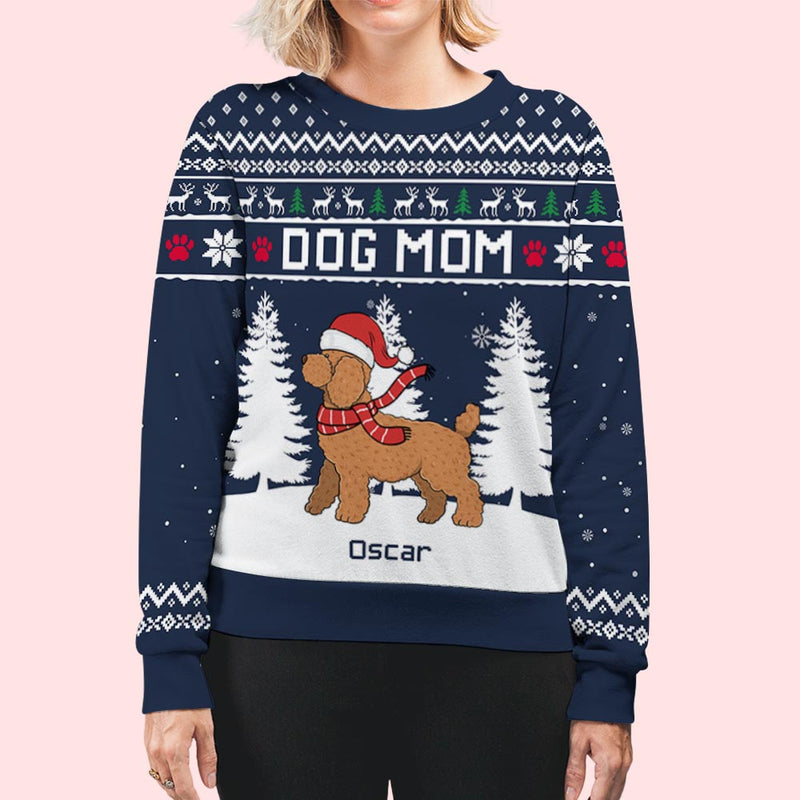 Winter Dog Walking - Personalized Custom All-Over-Print Sweatshirt