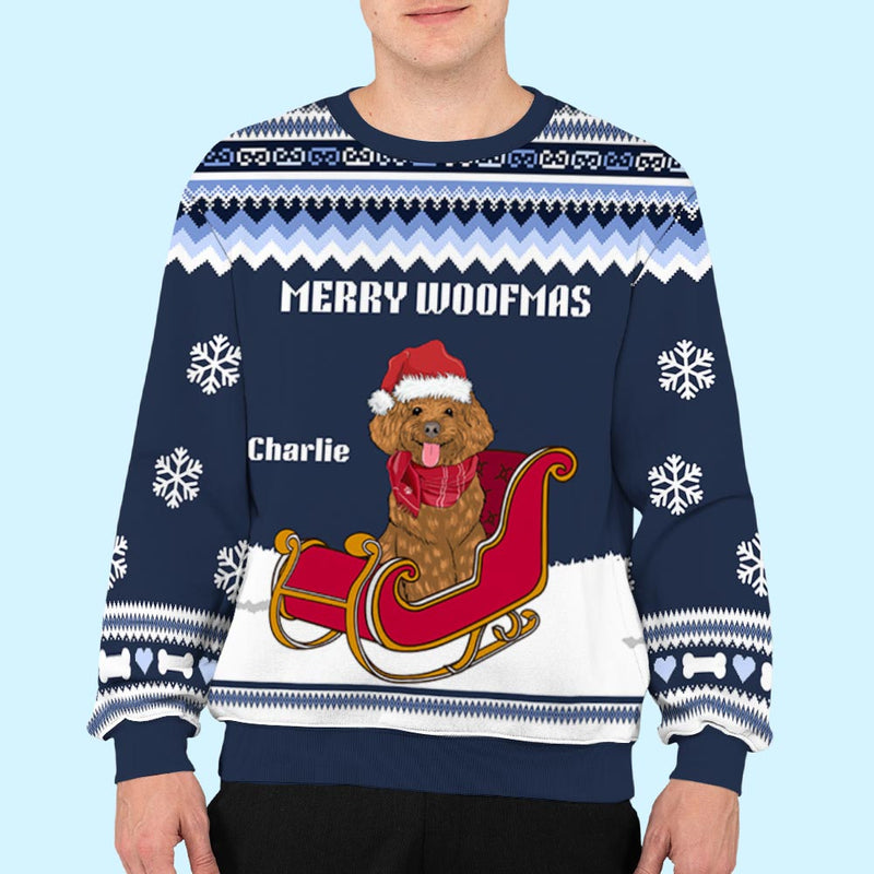 Dogs And Sleigh - Personalized Custom All-Over-Print Sweatshirt