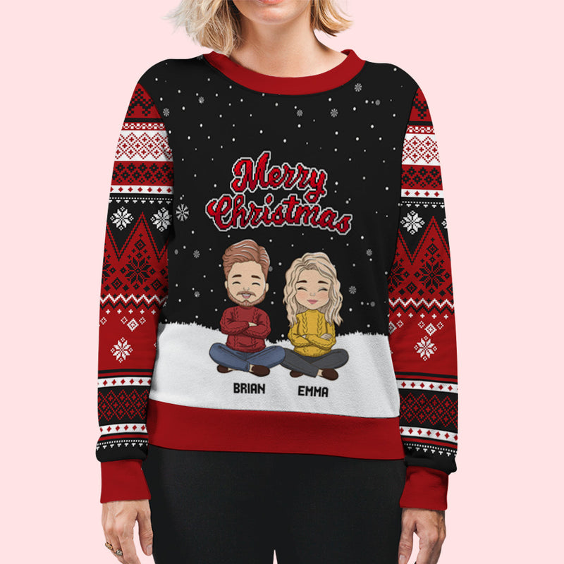 Christmas Sweatshirt Pattern - Personalized Custom All-Over-Print Sweatshirt