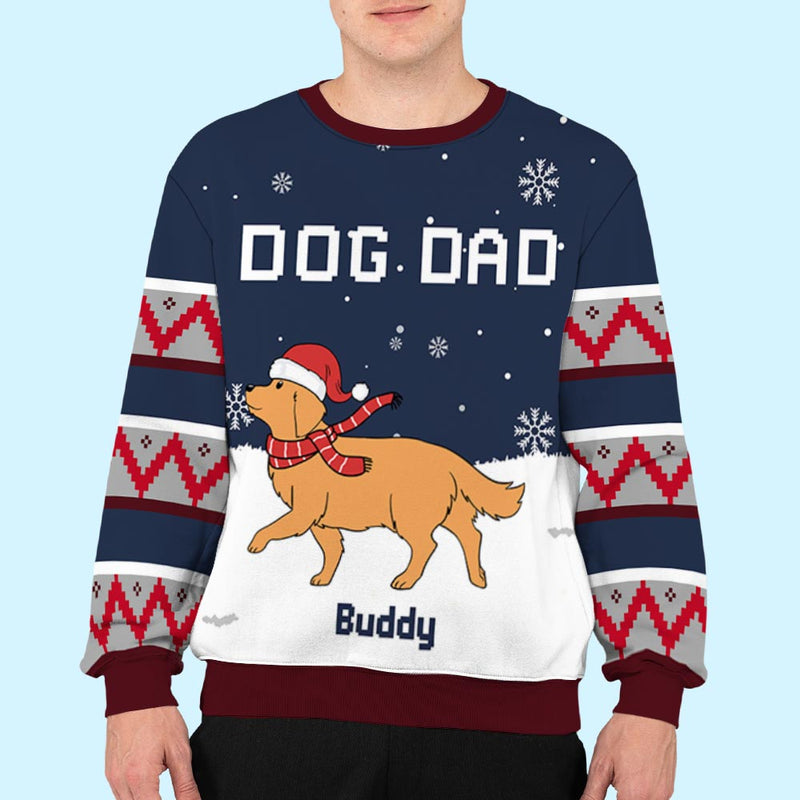 Dog Dad Snow Flake - Personalized Custom All-Over-Print Sweatshirt