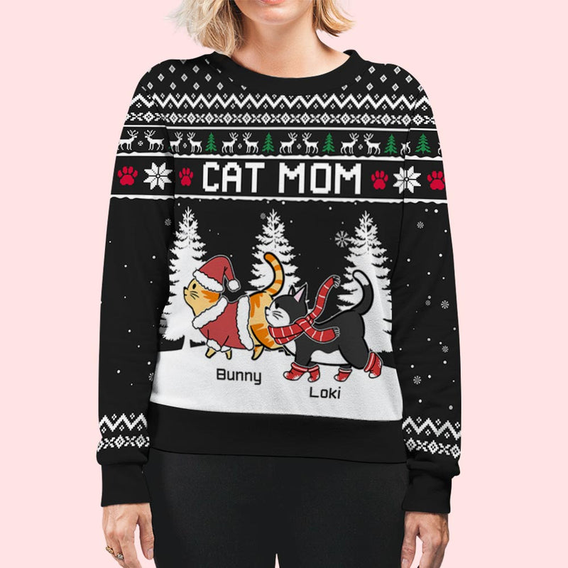 Winter Cat - Personalized Custom All-Over-Print Sweatshirt