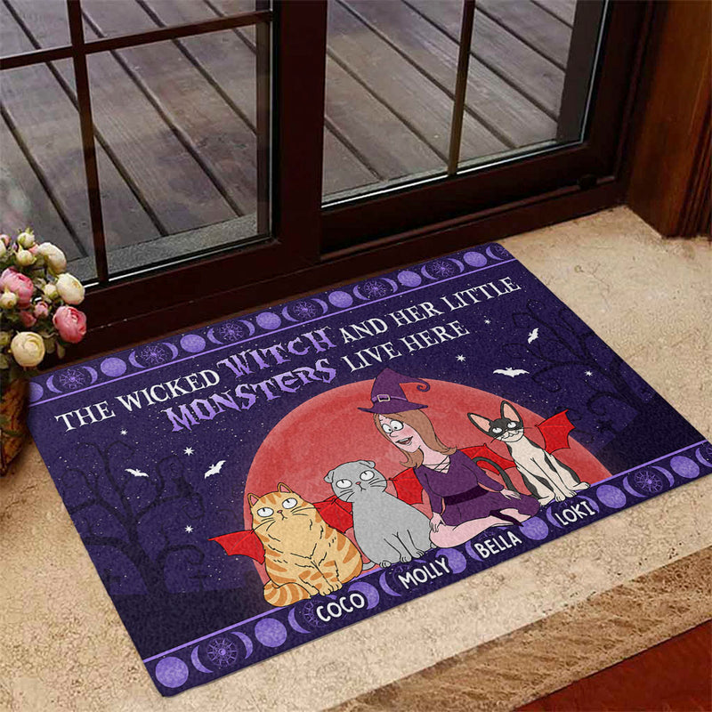 Monster Live Here - Personalized Custom Doormat