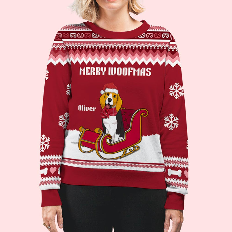 Dogs And Sleigh - Personalized Custom All-Over-Print Sweatshirt