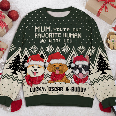 Dog Favorite Human - Personalized Custom All-Over-Print Sweatshirt