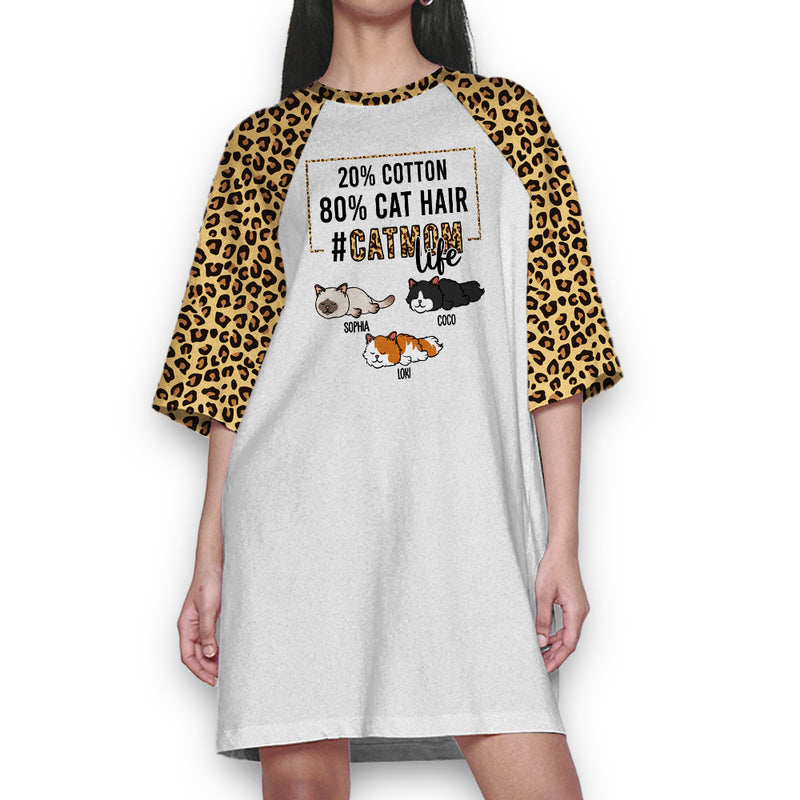 Cat Mom Life - Personalized Custom 3/4 Sleeve Dress