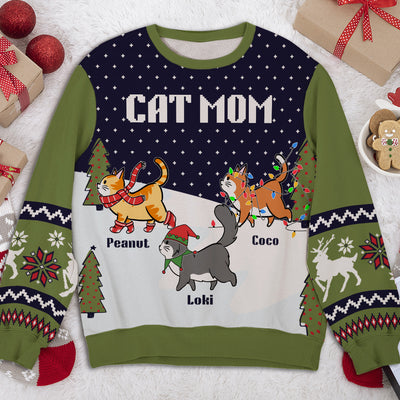 Cat Winter Night - Personalized Custom All-Over-Print Sweatshirt