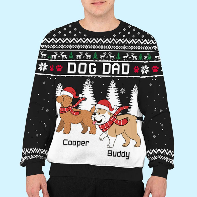 Winter Dog Walking - Personalized Custom All-Over-Print Sweatshirt