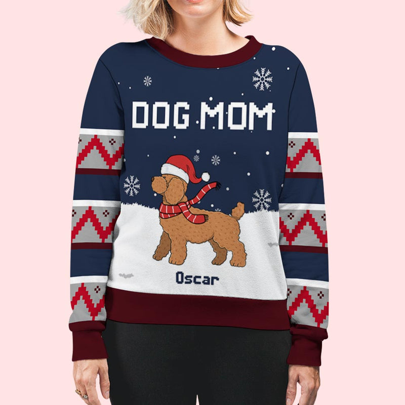 Dog Dad Snow Flake - Personalized Custom All-Over-Print Sweatshirt