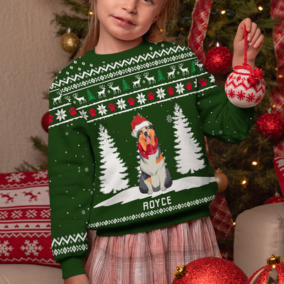 Winter Dog - Personalized Custom Kids All-Over-Print Sweatshirt