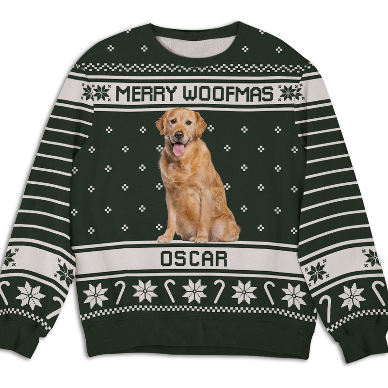 Merry Woofmas Photo - Personalized Custom All-Over-Print Sweatshirt