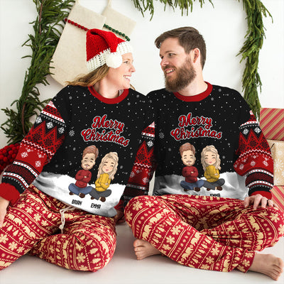 Christmas Sweatshirt Pattern - Personalized Custom All-Over-Print Sweatshirt